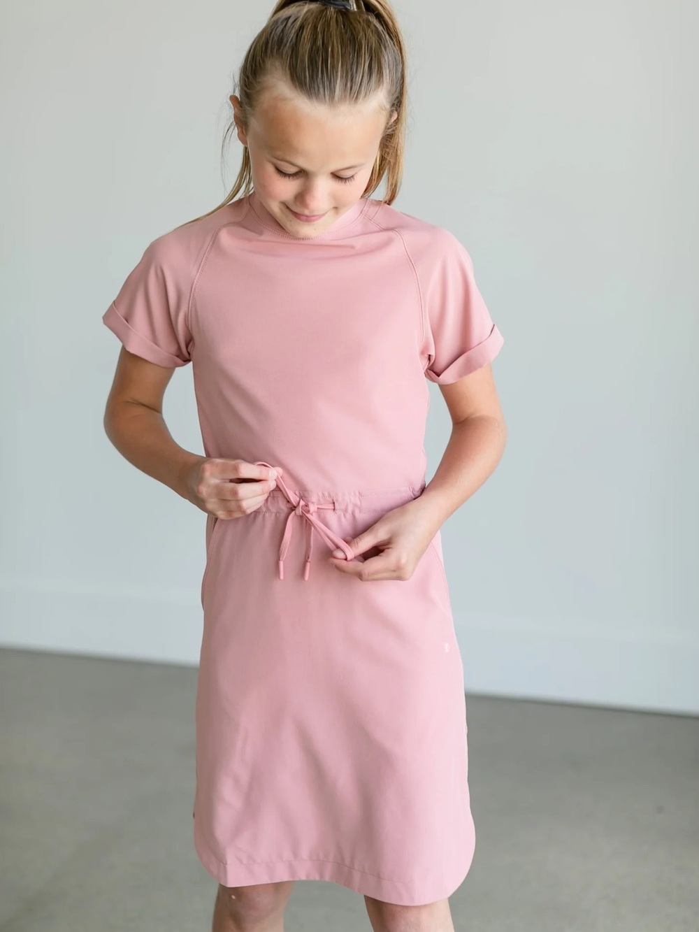 Inherit Clothing Girl's Rory Athletic Midi Dress Dusty Mauve Size XL